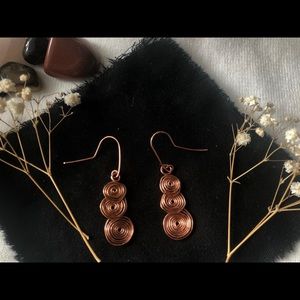 Spiral copper wire earring